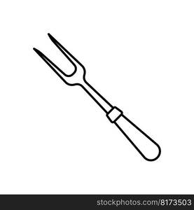 Barbecue fork, grill tools icon vector on trendy design