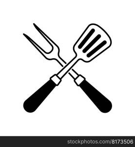 Barbecue fork, grill tools icon vector on trendy design