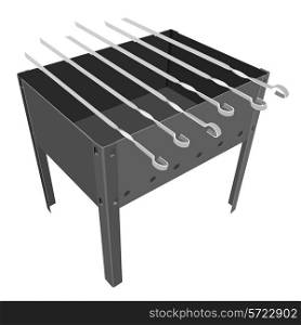 barbecue grill on a white background. Vector illustration.