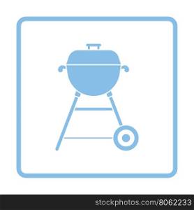 Barbecue icon. Blue frame design. Vector illustration.