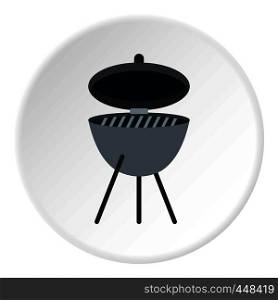 Barbecue icon in flat circle isolated vector illustration for web. Barbecue icon circle