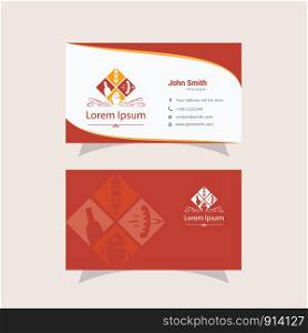 Barbecue party logo, food, fish, restaurant vector, food business card illustration.