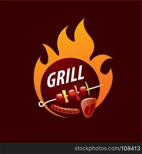 Barbecue party logo. logo design template for a barbecue. Vector illustration