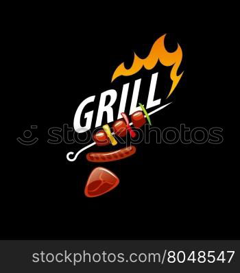 Barbecue party logo. logo design template for a barbecue. Vector illustration