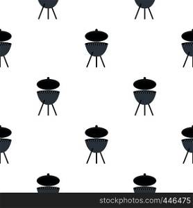 Barbecue pattern seamless background in flat style repeat vector illustration. Barbecue pattern seamless