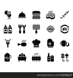 Barbecue related icon set.Vector illustration