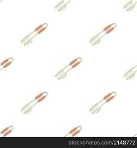 Barbecue tongs pattern seamless background texture repeat wallpaper geometric vector. Barbecue tongs pattern seamless vector