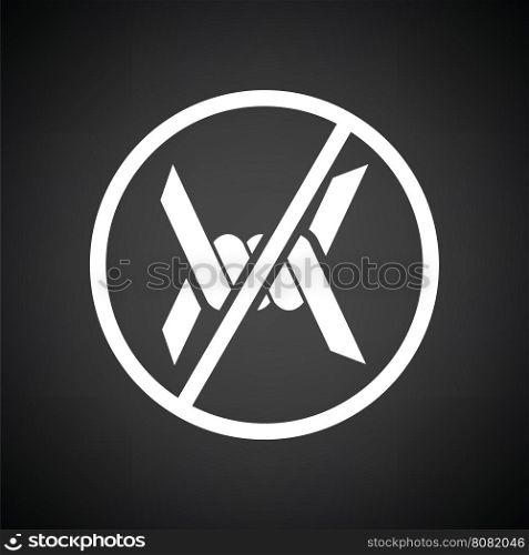 Barbed wire icon. Black background with white. Vector illustration.