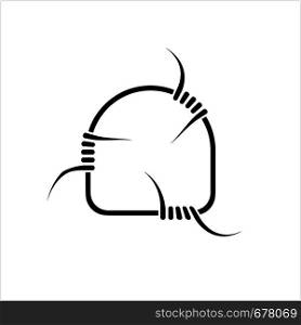 Barbed Wire Icon, Fence Wire Icon Vector Art Illustration
