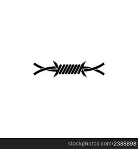 Barbed Wire Icon, Sharp Barbed Wire Vector Art Illustration