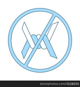 Barbed Wire Icon. Thin Line With Blue Fill Design. Vector Illustration.