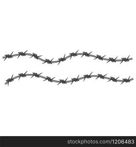 Barbed wire illustration vector flat design