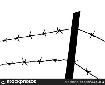 barbed wire on white background. vector