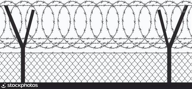 Barbed wire (wired fence) vector illustration