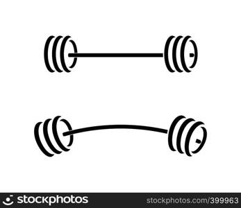 Barbel, Dumbbell Gym Icon Logo Template gym Badge, Fitness Logo Design