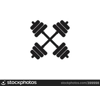 Barbel, Dumbbell Gym Icon Logo Template gym Badge, Fitness Logo Design