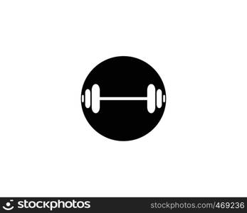 Barbel, Dumbbell Gym Icon Logo Template gym Badge, Fitness Logo Design