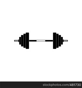 Barbell black simple icon isolated on white background. Barbell black simple icon