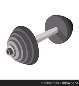 Barbell cartoon icon on a white background. Barbell cartoon icon