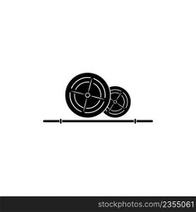 Barbell, Dumbbell Gym Icon Logo Template