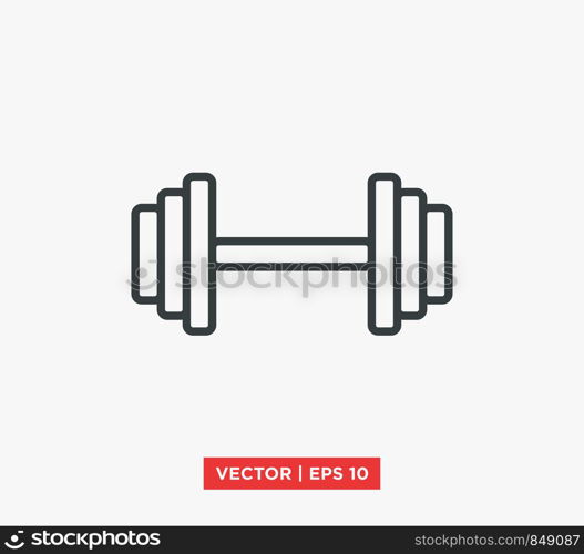 Barbell / Dumbell Gym Icon Vector Illustration