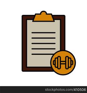 Barbell exercise guide color icon. Personal training notes. Isolated vector illustration. Barbell exercise guide color icon