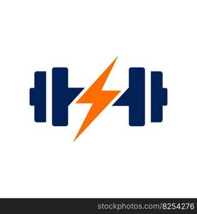 barbell gym LOGO vector design illustration