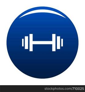 Barbell icon vector blue circle isolated on white background . Barbell icon blue vector