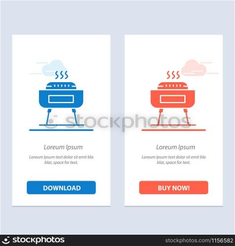 Barbeque, Celebration, Festivity, Holiday Blue and Red Download and Buy Now web Widget Card Template