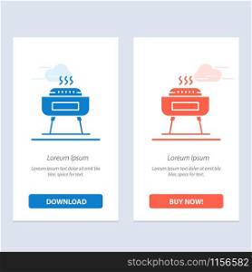 Barbeque, Celebration, Festivity, Holiday Blue and Red Download and Buy Now web Widget Card Template