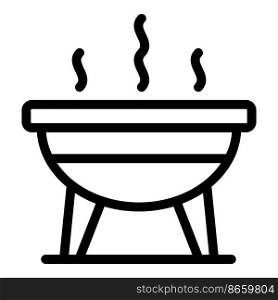 Barbeque grill icon outline vector. Cook picnic. Fire meat. Barbeque grill icon outline vector. Cook picnic