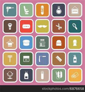 Barber flat icons on pink background, stock vector