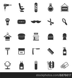 Barber icons on white background, stock vector