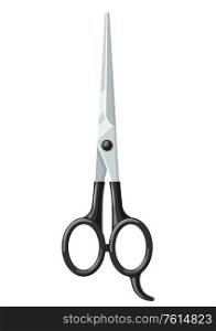 Barber illustration of professional hair scissors. Hairdressing salon item.. Barber illustration of professional hair scissors.