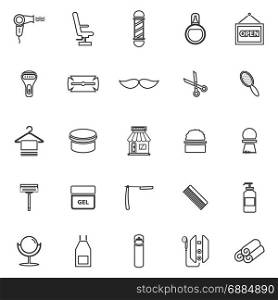 Barber line icons on white background, stock vector