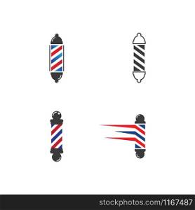 Barber pole set logo ilustration vector template