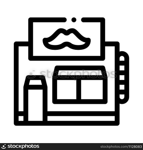 Barber Shop Building Icon Vector. Outline Barber Shop Building Sign. Isolated Contour Symbol Illustration. Barber Shop Building Icon Outline Illustration