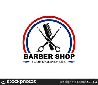 barber shop icon logo vector icon template