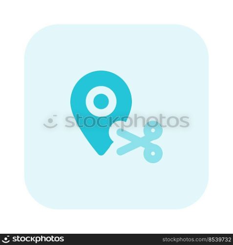 Barber shop location on a map isolated on a white background