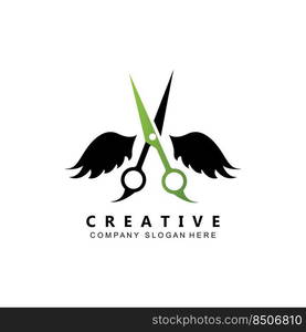 Barber tool scissors logo icon background symbol