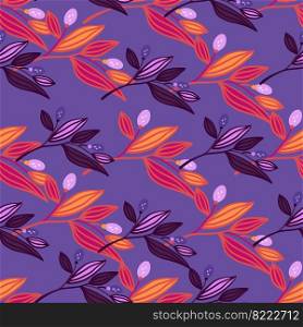 Barberry twigs seamless pattern. Wild berries floral wallpaper. Design for fabric, textile print, wrapping paper, cover. Vector illustration. Barberry twigs seamless pattern. Wild berries floral wallpaper.