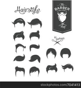 barbershop barber haircut hairstyle logo template. barbershop barber haircut hairstyle logo template vector