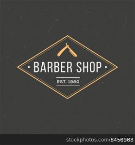 barbershop barber shop badge label emblem set