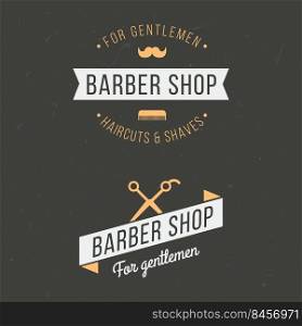 barbershop barber shop badge label emblem set