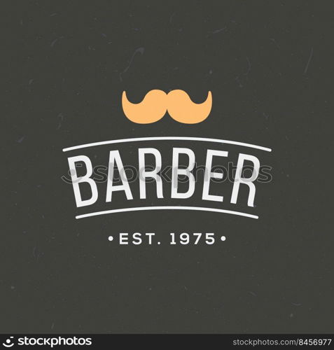 barbershop barber shop badge label emblem set