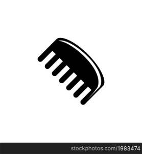 Barbershop Comb, Hairdresser Hairbrush. Flat Vector Icon illustration. Simple black symbol on white background. Barbershop Comb Hairdresser Hairbrush sign design template for web and mobile UI element