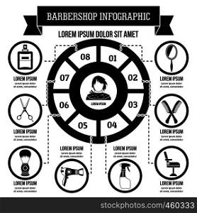 Barbershop infographic banner concept. Simple illustration of barbershop infographic vector poster concept for web. Barbershop infographic concept, simple style