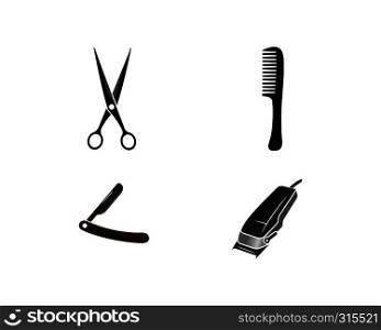 barbershop logo icon set for bussines vector template design