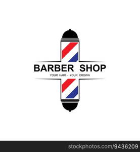 barbershop logo vector icon illustration design and retro style