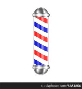 Barbershop pole isolated on white background. Vector illustration.. Barbershop pole isolated